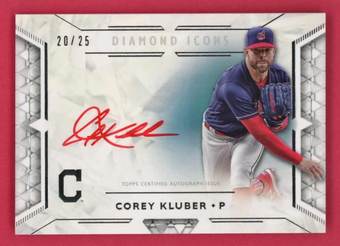 Corey Kluber Auto /25 Red Ink 2018 Topps Diamond Icons Autograph