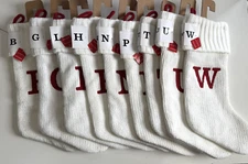 New Wondershop Initial Monogram Knit 19" Christmas Stocking White Letters