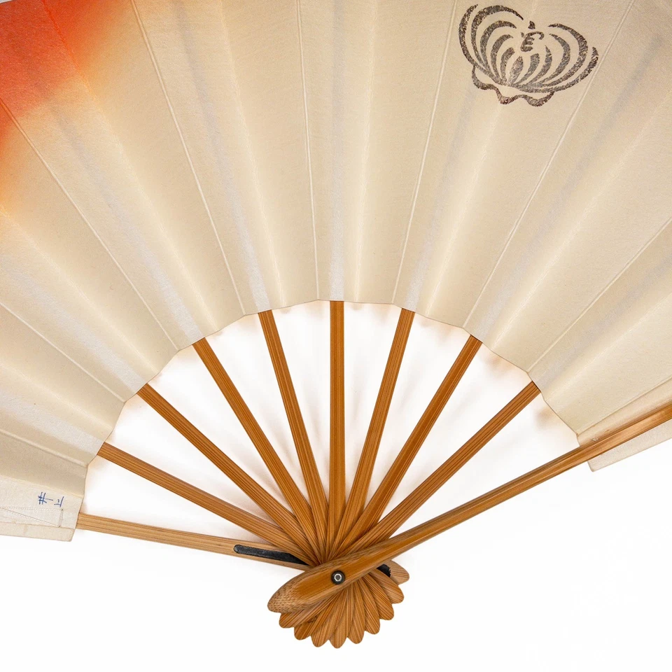 Ventilador de baile plegable japonés Maiogi de colección ligeramente usado en embalaje original sin caja Foto 3 de 4