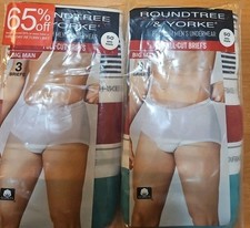 Roundtree  Yorke Mens Full-Cut Briefs 6 Pair 2 Pack Size 50 Multicolor