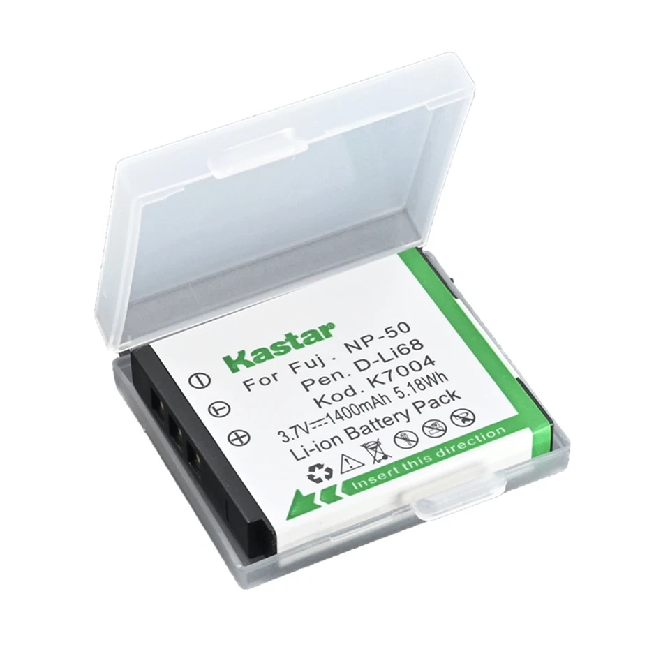 Carregador de bateria Kastar CA e USB-C para Pentax D-LI68 D-LI122 Optio Q10 Q-S1 VS20 - Imagem 2 de 4