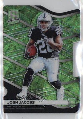 2019 Spectra Rookies Neon Green Prizm Die-Cut /30 Josh Jacobs #164 Rookie RC 2b6