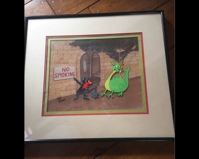 Warner Bros Produktion Animation Cel Bugs Bunny & Yosemite Sam signiert