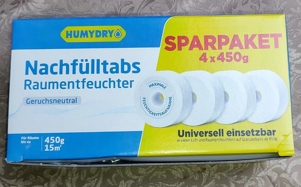 HUMYDRY Raumentfeuchter Nachfülltabs 4 x 450g Neu ovp !
