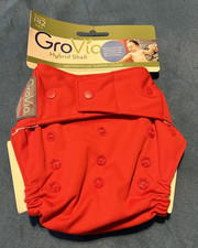 GroVia AI2 Hybrid Cloth Diaper Snap Shell   Cherry   One Size   NIP retired