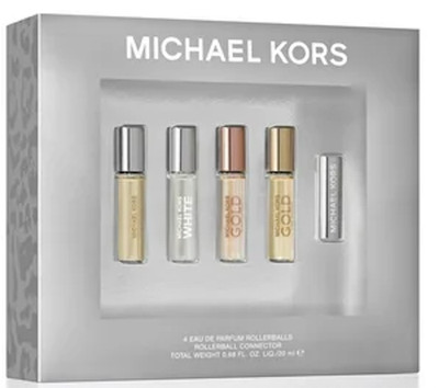 MICHAEL KORS SET of 4 ROLLERBALL EDP : SIGNATURE + WHITE + GOLD ROSE + GOLD LUXE