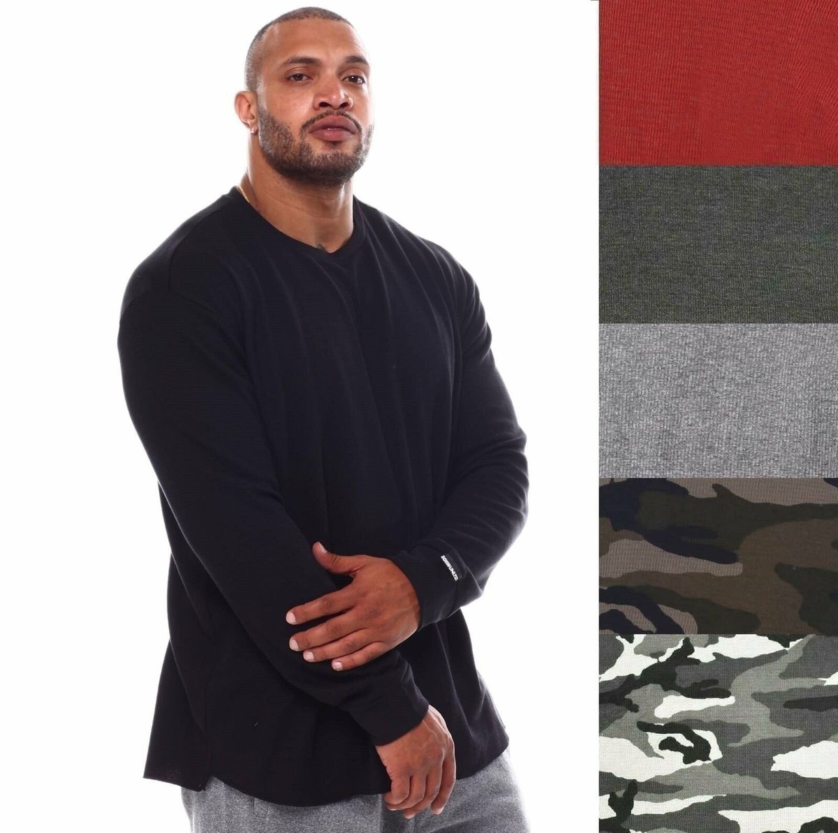 ウォームアップウェア ECKO UNLTD FOOTBALL SHIRT Ecko Unltd Men's Thermal Shirt Long Sleeve Medium Weight Waffle