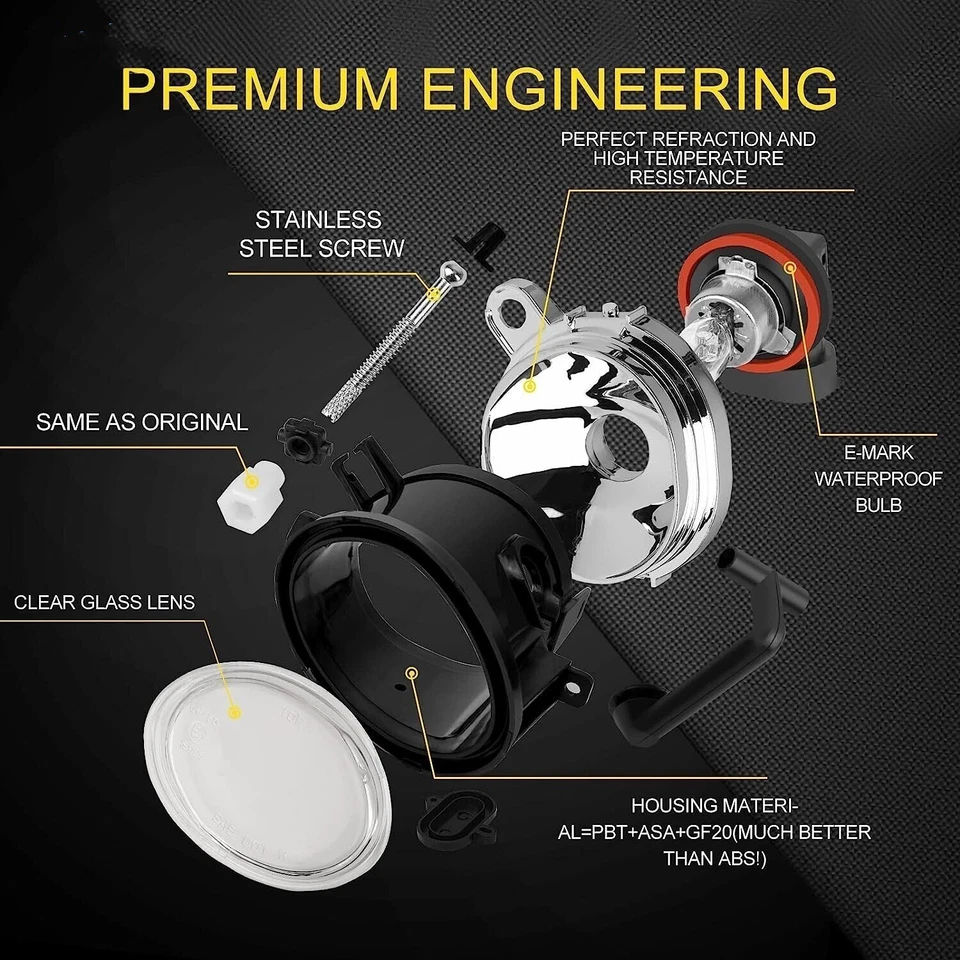Clear Lens HB4 9006 Bumper Fog Light Replace Assembly Fits 01-05 E46 E39 M3 M5 - Image 4 of 4