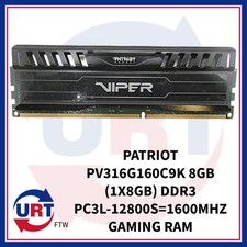 PATRIOT PV316G160C9K 8GB 1X8GB PC3L-12800S 1600MHZ GAMING RAM 163854 