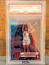 2024 Bowman U Sapphire DYLAN HARPER 1st Bowman Card #22 RUTGERS/SPURS - PSA 9