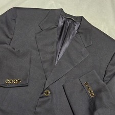 Canali Italy 100 Wool Dark Navy 1 Piece Suit Blazer 54L 13320/00 Gold Buttons