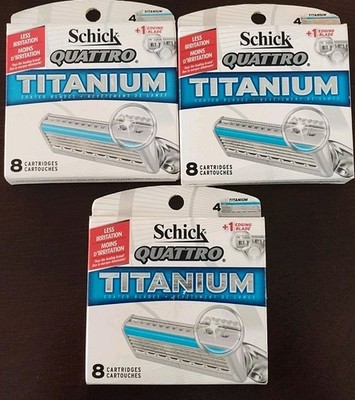 24 Schick Quattro Razor Blades Mens Refill Cartridges fits Titanium Shaver Lot