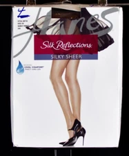 Hanes 4 Pack Silk Reflections Pantyhose Silky Sheer Barely There Size C-D