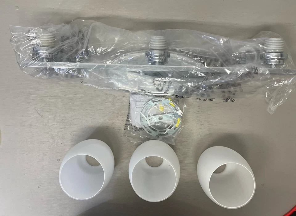 Kichler 5098CH Eileen 3-Light 24" Vanity Light w/ Etched Glass Shades - Chrome - Image 2 of 2