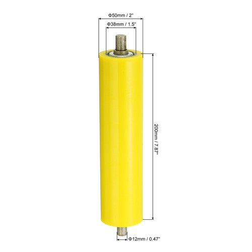Stainless Steel Polyurethane Conveyor Roller 2" X 8", Yellow - Picture 2 of 6