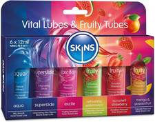 SKINS Sex Lube Set - Water Based Lube, Tingle Lube and a Silicone Lubricant, wit