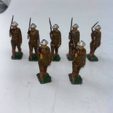 Vintage Lead Toy Lot of 7 Soldiers Marked JAPAN   British Infantry, Metal