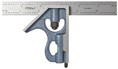 Durable 2-Piece Steel Combination Square Set - 6'' with Blue Enamel Finish