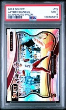 2024 PANINI SELECT SNAPSHOTS PRIZM #15 JAYDEN DANIELS ROOKIE RC PSA 9