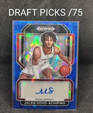 2022 PRIZM DRAFT PICKS AUTO /75 BLUE CRACKED ICE JALEN HOOD-SCIFINO #FS-JHS.
