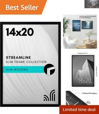 Elegant 14x20 Black Picture Frame with Polished Plexiglass for Stylish Display