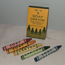 Vtg Crayon Soap Set of 5 Kids Bathtime Hong Kong JSNY 7302 in Box - Unused