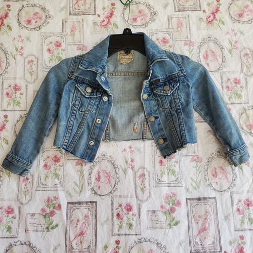 Polo Ralph Lauren Jacket Girls Size 3T Denim Button Cropped - Picture 2 of 5