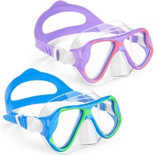 2 Pack Swim Goggles Kids Swimming Goggles for Kids 6-14 4-7 3-6 8-12 with Nos...