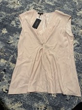 NWT $348 Lafayette 148 100 % Silk Sleeveless Blouse Light Pink Daylily Size 12