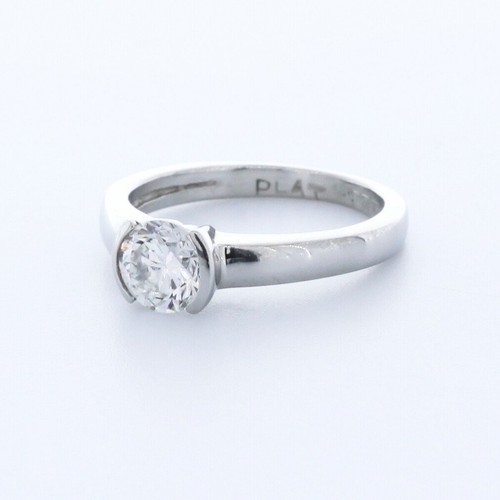 ANILLO SOLITARIO CLÁSICO BISEL PLATINO CORTE REDONDO DIAMANTE CREADO EN LABORATORIO E/VS1 1,0 QUILATES - Imagen 2 de 4