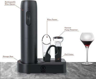 Electric Wine Opener Set, 5 in 1 Rechargeable Automatic Electric Corkscrew with