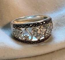 Marcasite Cubic Zirconia CZ Silvertone Fashion Ring Size 7.25