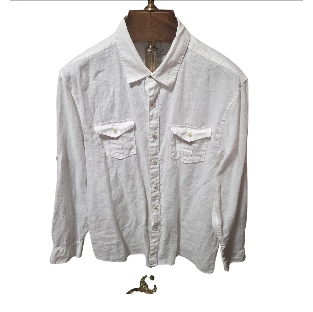 Islander Mens Linen Long Sleeve Lightweight Shirt Size XL