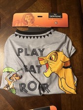 Lion King Pet T Shirt "Play Eat Roar" Disney Clothes Pet Apparel Size Large New