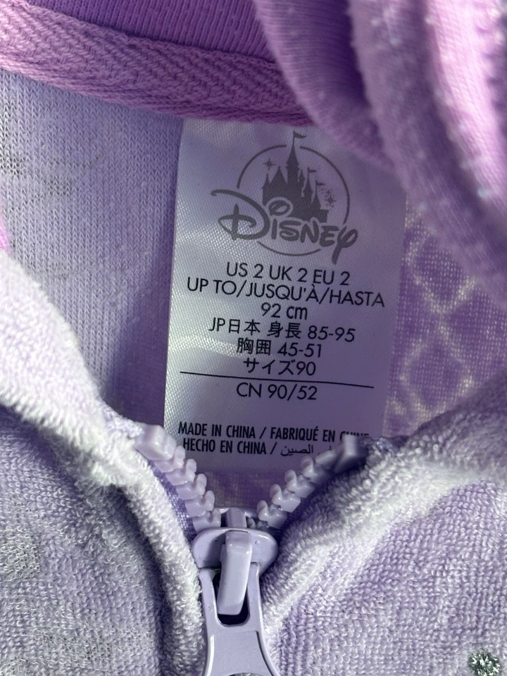 Disney Frozen Niñas Talla 3 Púrpura Capucha Cremallera Traje de Baño Cubierta Foto 3 de 4