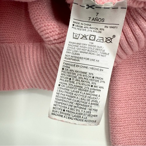 Janie and Jack Girl's Pink Bishop Sleeve Sweater Size 7 - Picture 4 of 6