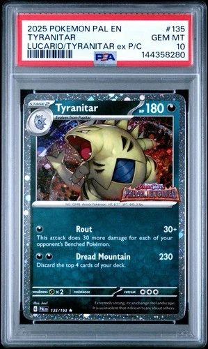Pokémon Tyranitar (Paldea Evolved Stamp) 135/193 Holo PSA 10