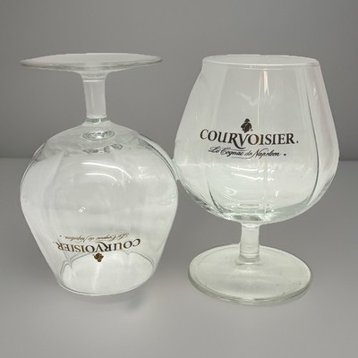 Courvoisier Le Cognac De Napoleon Set/2 Stemmed Glasses Brandy Snifter 4.5 