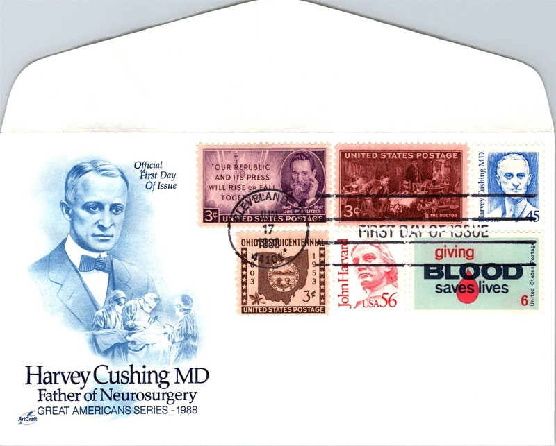S09-6217, HARVEY CUSHING MD., ARTCRAFT FDC