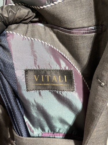 Vitali Men's Poly Blend Sport Coat Blazer Gray Size 38 Two button - Picture 8 of 9