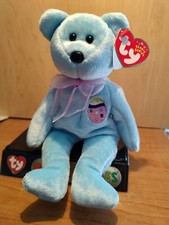 Eggs II Ty Beanie Baby Bear - 2001 Blue Bear