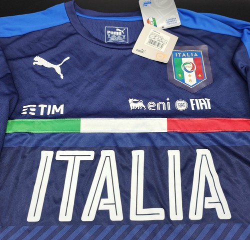 MAGLIA italia puma M 2016 2017 ALLENAMENTO TRAINING ITALY CALCIO FOOTBALL SHIRT - Foto 4 di 8