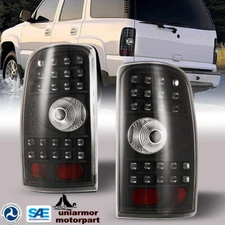 For 2000-2006 Chevy Suburban Tahoe GMC Yukon LED Tail Lights Black Rear Lamps