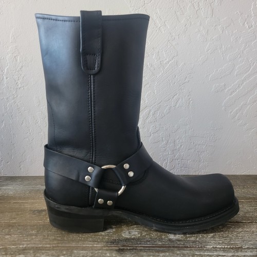GEAR BOX Boots Mens Size 11D Black Leather Harness Biker Motorcycle 9115 Sq Toe - Picture 9 of 24