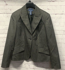 Evan-Picone Size 12 Blazer Women's Jacket Suit Separate Gray Stretch