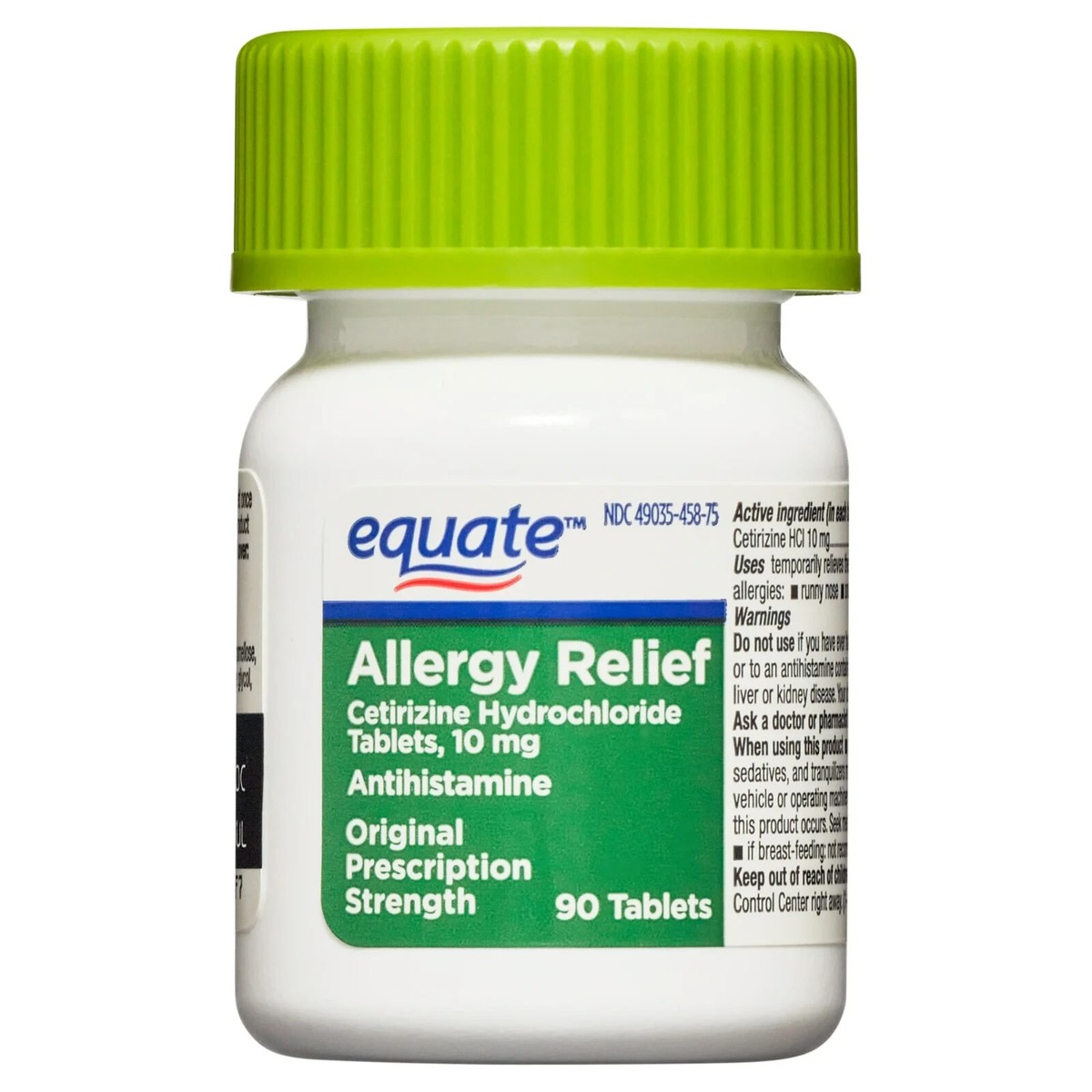 EQUATE Cetirizine Hydrochloride 10mg Antihistamine Allergy