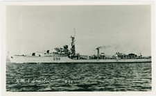 H.M.S. ARMBRUST (G96) - EINE ORIGINAL ALTE ECHTFOTO POSTKARTE VON R. A. FISK 