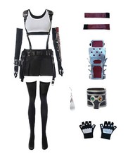 Tifa Lockhart Cosplay Halloween Final Fantasy Costume with Earring Outfit US SZ