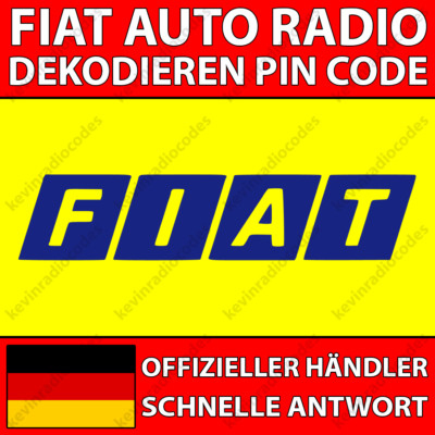  FIAT RADIO DECODIEREN PIN CODE BRAVO FLORINO FREEMONT QUBO STYLE ULYSSE VP2 