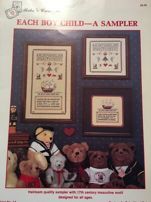 Reba's Creations - EACH BOY CHILD -- A SAMPLER - Counted Cross Stitch Leaflet